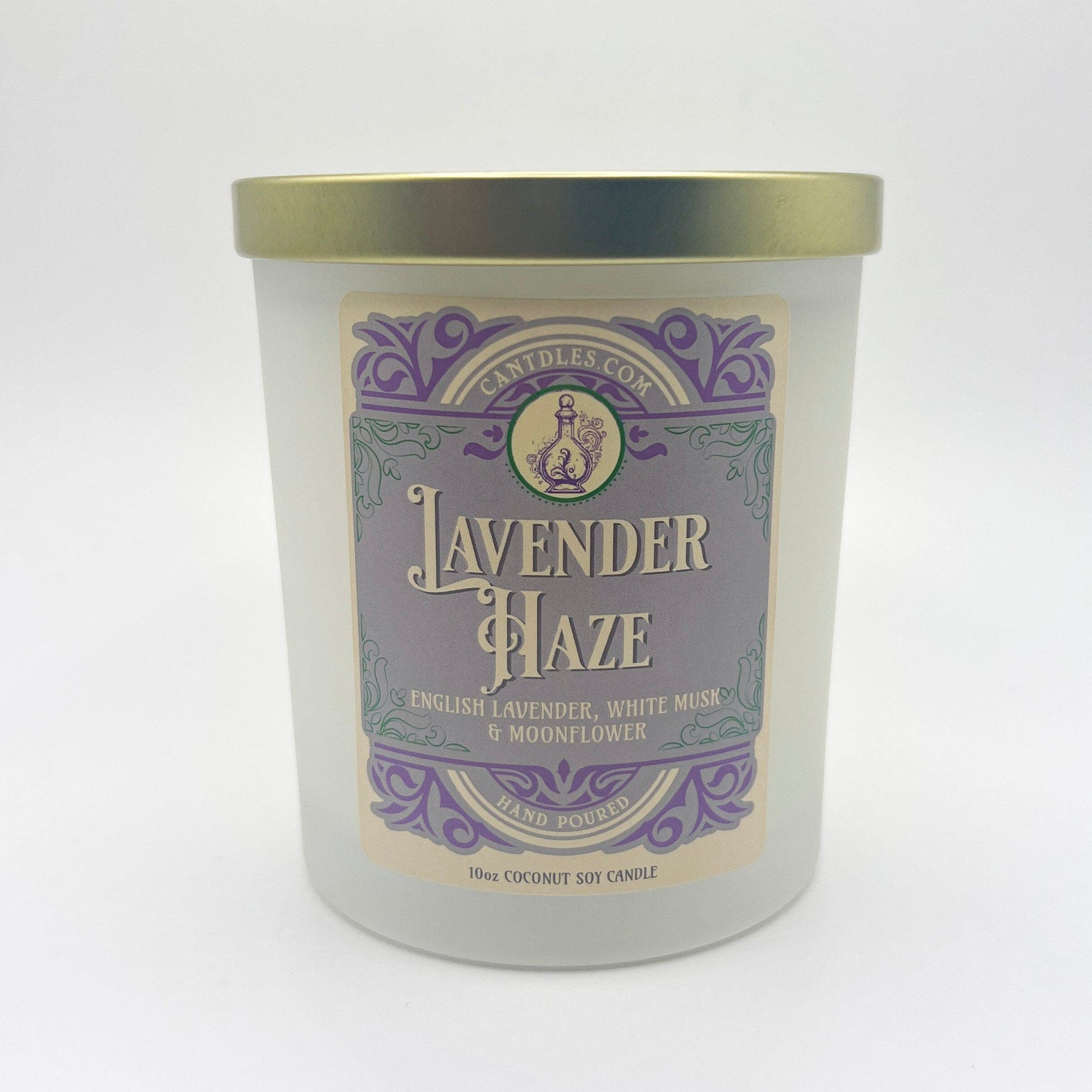 Can'tdles Candles 10oz Jar Lavender Haze: English Lavender, White Musk & Moonflower