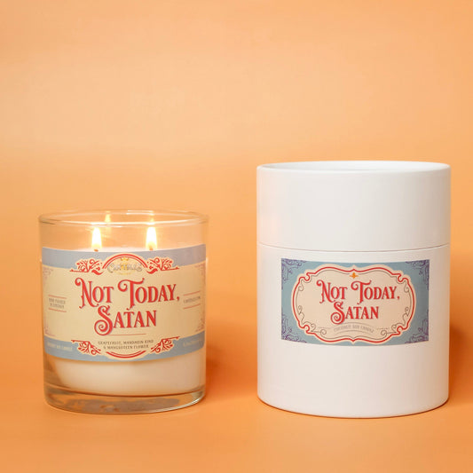Can'tdles Candles Not Today, Satan Candle: Grapefruit & Mangosteen Scented Candle