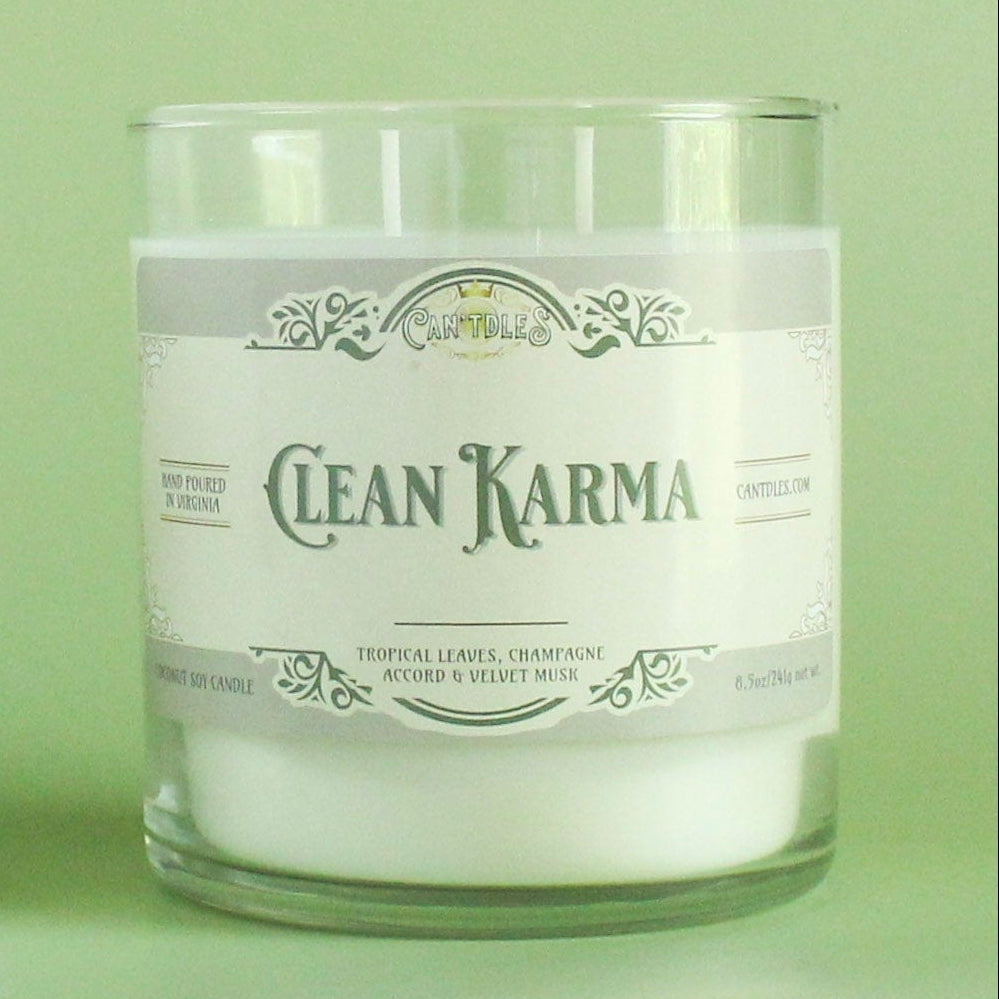 Can'tdles Clean Karma Candle: Tropical Leaf, Champagne Accord & White Musk
