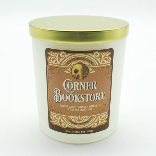 Can'tdles Candles Corner Bookstore: Cozy Amber, Vanilla & Teakwood