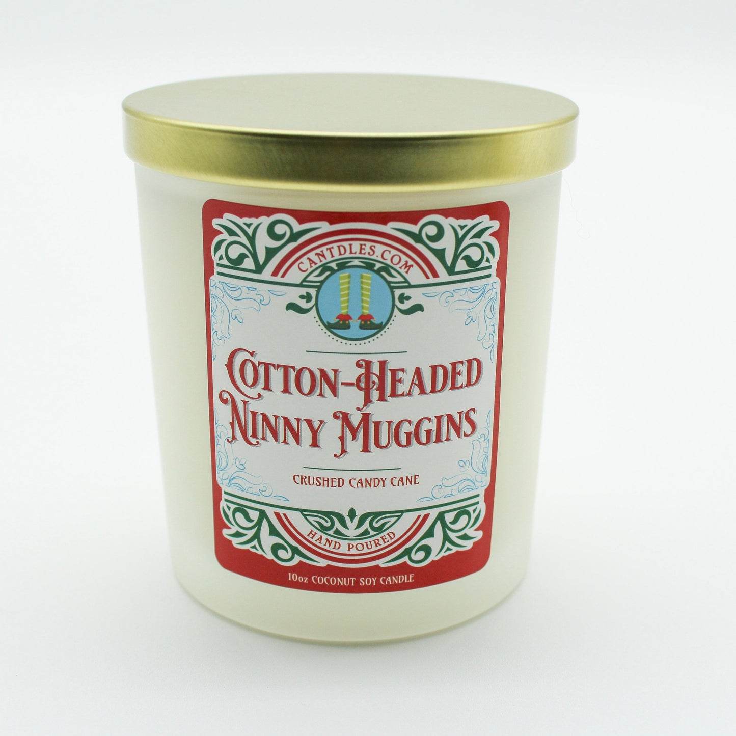 Can'tdles Candles Cotton-Headed Ninny Muggins: Crushed Candy Cane Holiday Candle