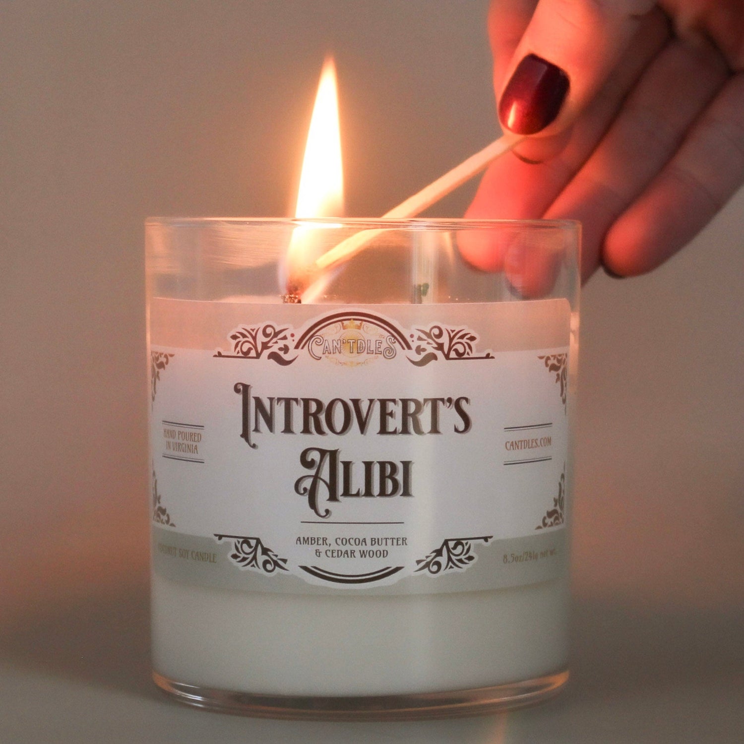 Can'tdles Candles Introvert's Alibi: Cocoa Butter, Cedarwood & Vanilla