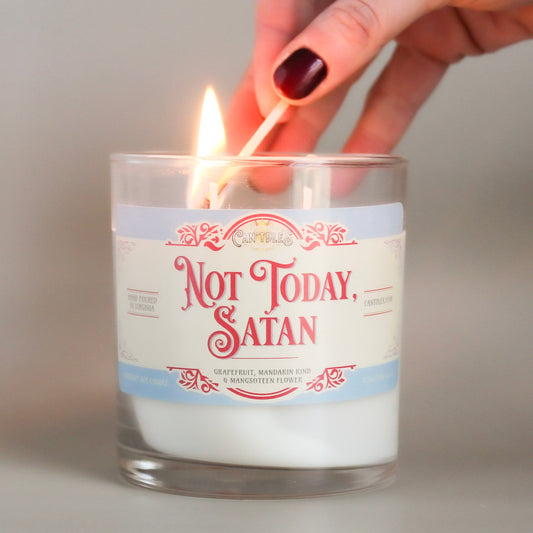 Can'tdles & Co. Candles Not Today, Satan Candle: Grapefruit & Mangosteen Scented Candle