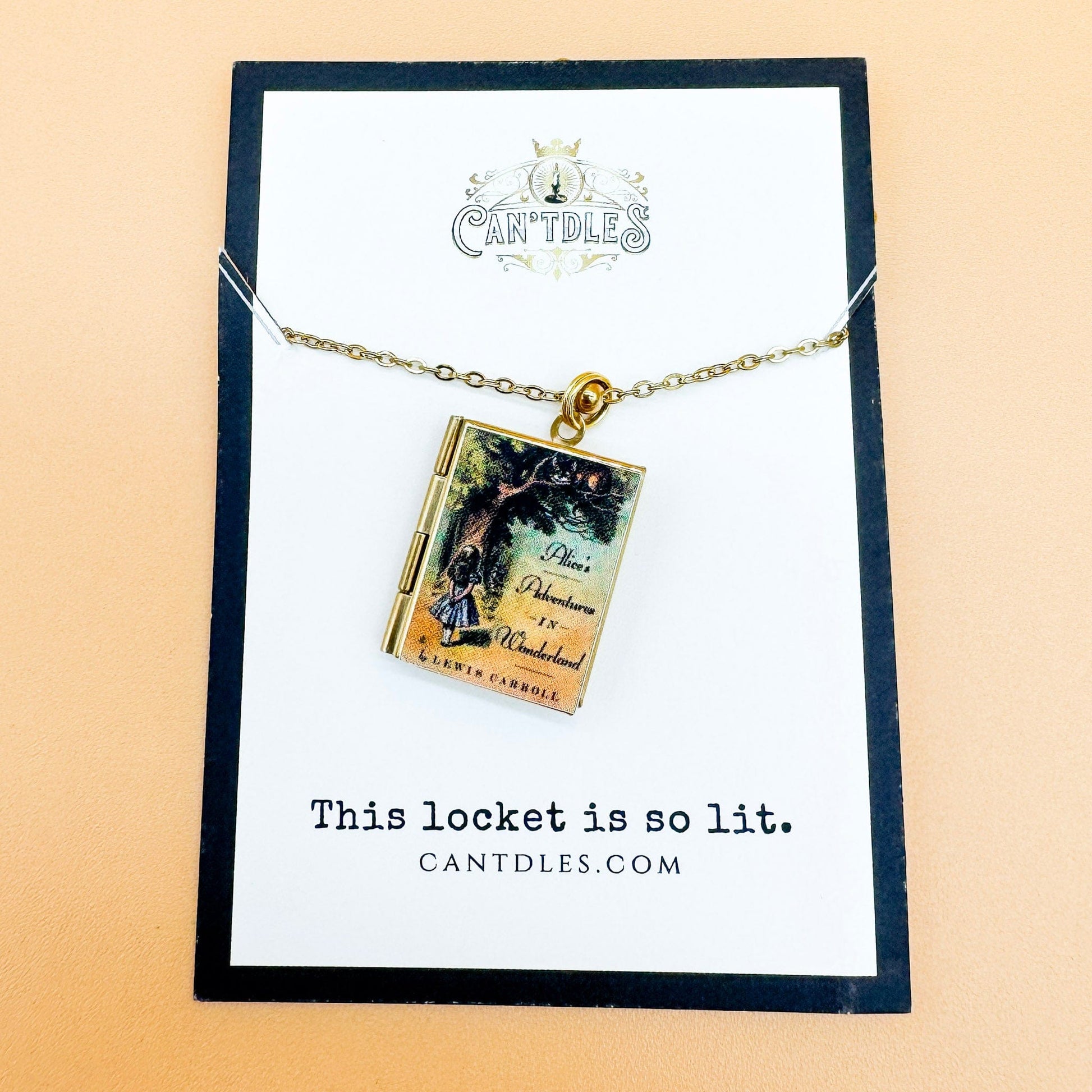 Can'tdles Necklace Alice in Wonderland Lit Locket