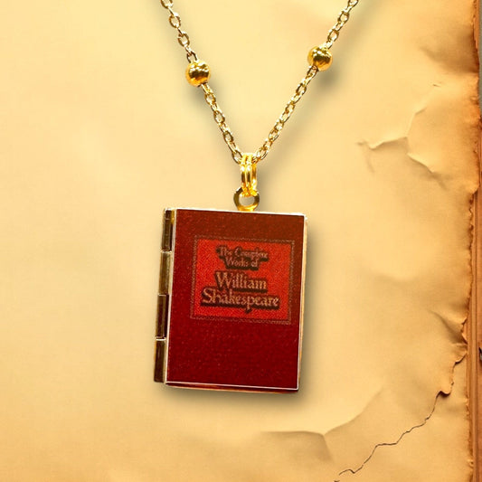 Can'tdles Necklace Complete Works of Shakespeare Lit Locket