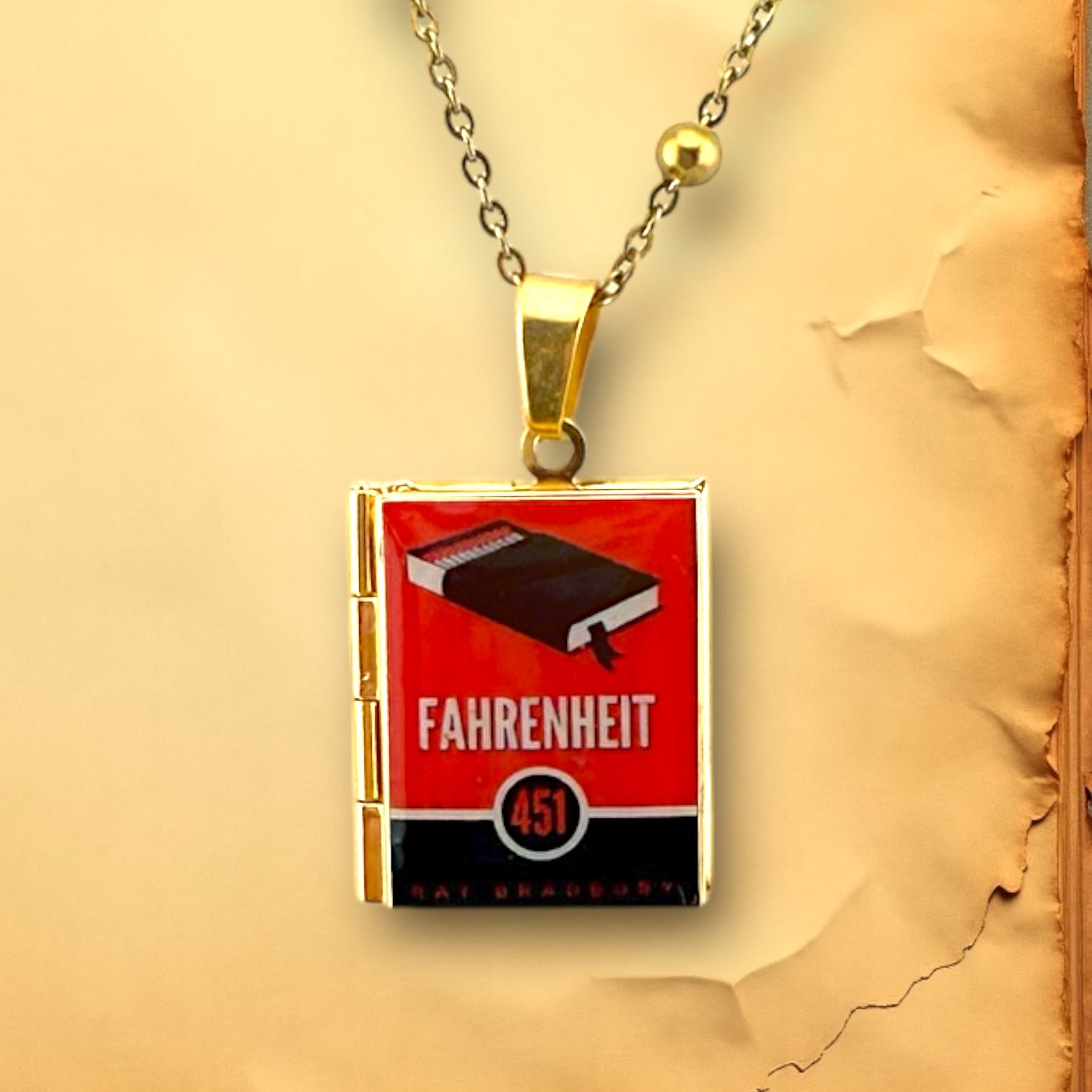 Can'tdles & Co. Necklace Fahrenheit 451 Lit Locket
