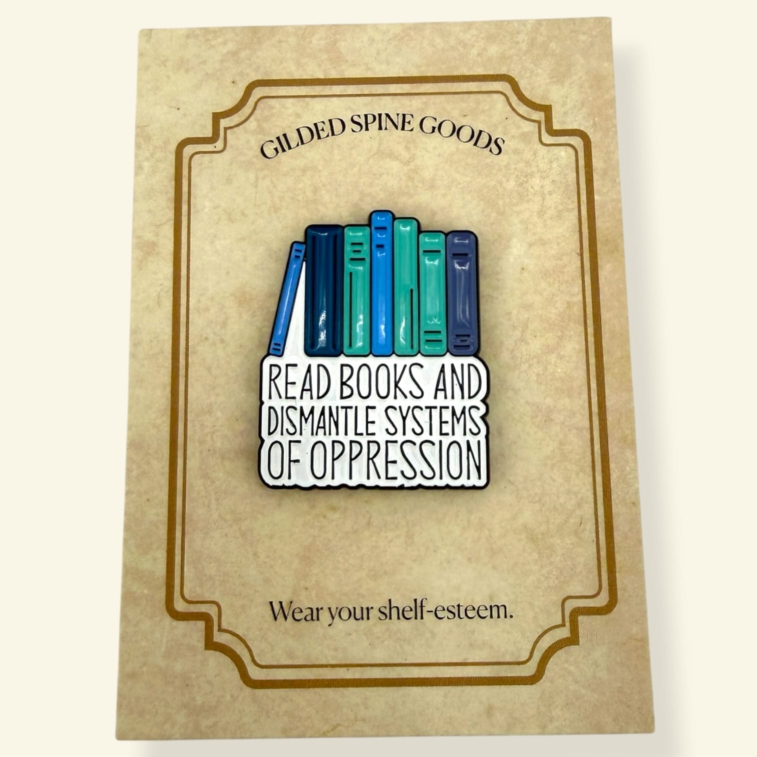 Can'tdles & Co. Pins Read Books, Defeat Oppression Enamel Pin